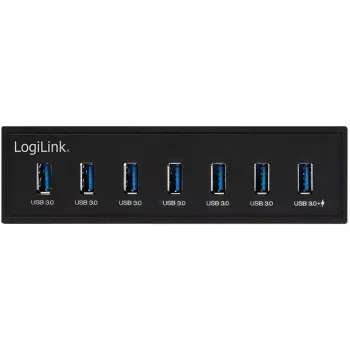 LogiLink USB 3.0 hub, 7-port 5.25 internal, with fast charging port - Hub - 6 x SuperSpeed USB 3.0 + 1 x SuperSpeed USB 3.0 (laden)