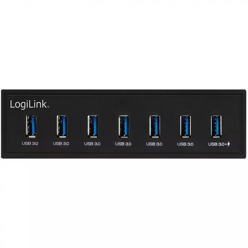 LogiLink USB 3.0 hub, 7-port 5.25 internal, with fast charging port - Hub - 6 x SuperSpeed USB 3.0 + 1 x SuperSpeed USB 3.0 (laden)