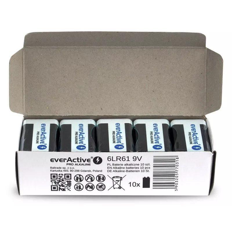 Battery Alkaiczna EverActive Pro Alkaline 6LR61 9V