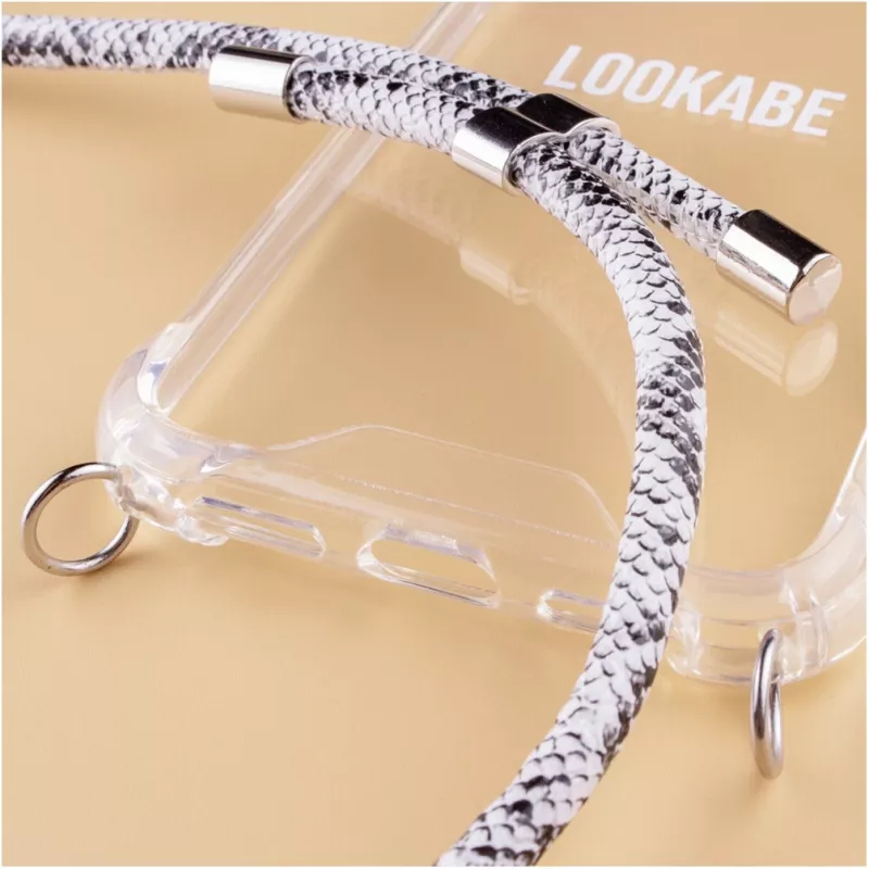 Necklace case Lookabe Snake Edition for iPhone 7/8, silver, protective pendant-style cover with cord