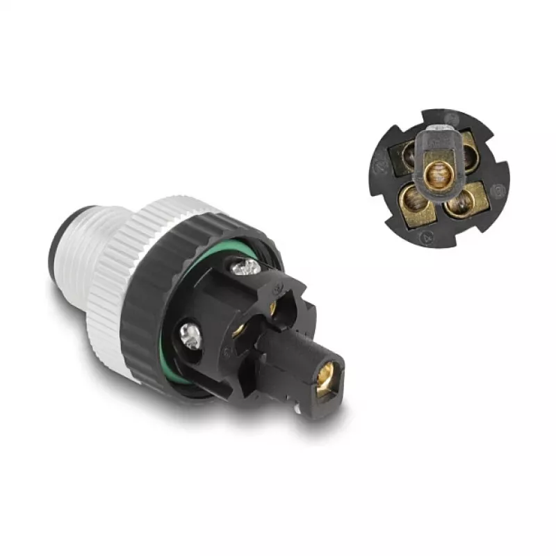 DeLOCK M12 Connector A-coded 5 pin male screw connection