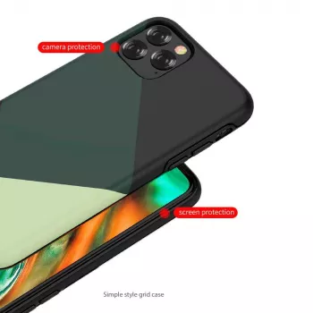 Protective phone case Devia for iPhone 11 Pro Max — green simple style