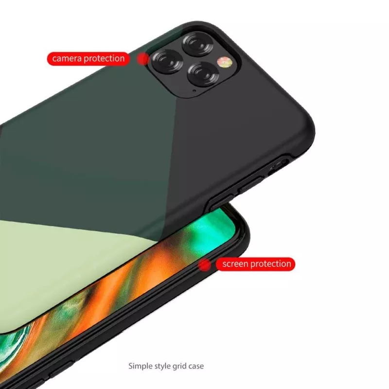 Protective phone case Devia for iPhone 11 Pro Max — green simple style