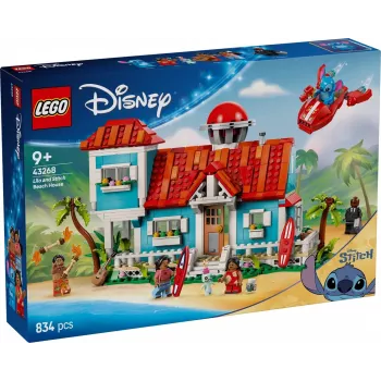LEGO set Disney 43268 Beach House — modular house build, 834 pieces, 5 minifigures, age 9+