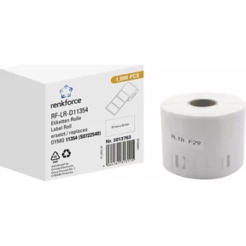 Renkforce Labels Roll compatible replaces DYMO DYMO 11354, S0722540 57 x 32 mm Paper White 1000 pc(s) permanent adhesive Universal-Labels RF-6027526 (RF-6027526)