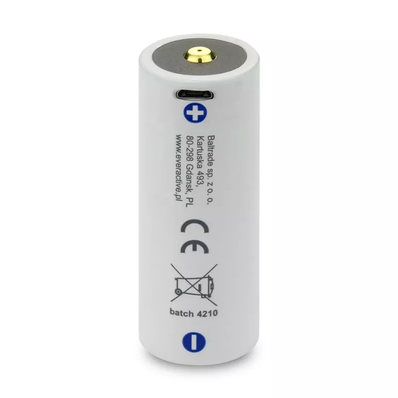 Rechargeable battery everActive EV26650-52M 3.7V 5200mAh with Micro USB charging