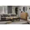 Coffee table top e shop Modern 90×58×50 cm, anthracite frame, Artisan oak shelves, matte
