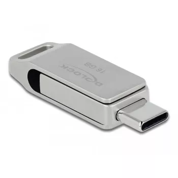 USB Flash Drive DeLOCK 16GB USB-C Type-A Metal Housing