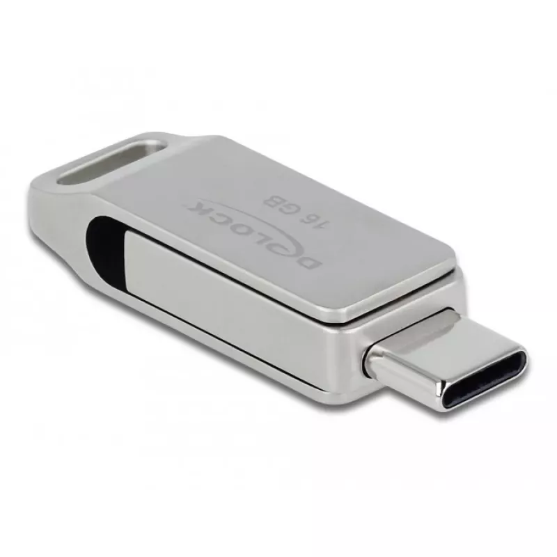 USB Flash Drive DeLOCK 16GB USB-C Type-A Metal Housing
