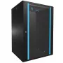 Extralink 18U 600x600 Black Wall-Mounted Rack Cabinet with Glass Door and Key Lock