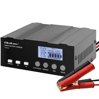 Battery charger QOLTEC 52491 microprocessor 12V/12.6V/24V with LCD