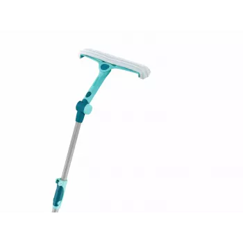 Window cleaning tool Leifheit 51120 with 28 cm stainless steel blade and turquoise handle