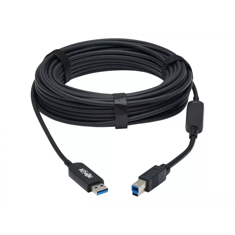 Eaton Tripp Lite Series USB 3,2 Gen 1 Plenum-Rated Fiber Active Optical Cable (AOC) - A/B M/M, Black, 20m - USB Cable - USB Type A (M) to USB Type B (M) - USB 3,2 Gen 1 - 20,0m - P