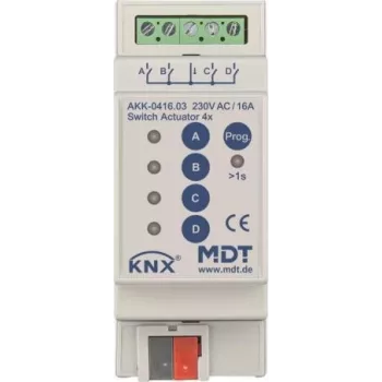 MDT AKK-0416.03 switching actuator 4-way, 2TE, REG, 16A, 70µ (AKK-0416.03)