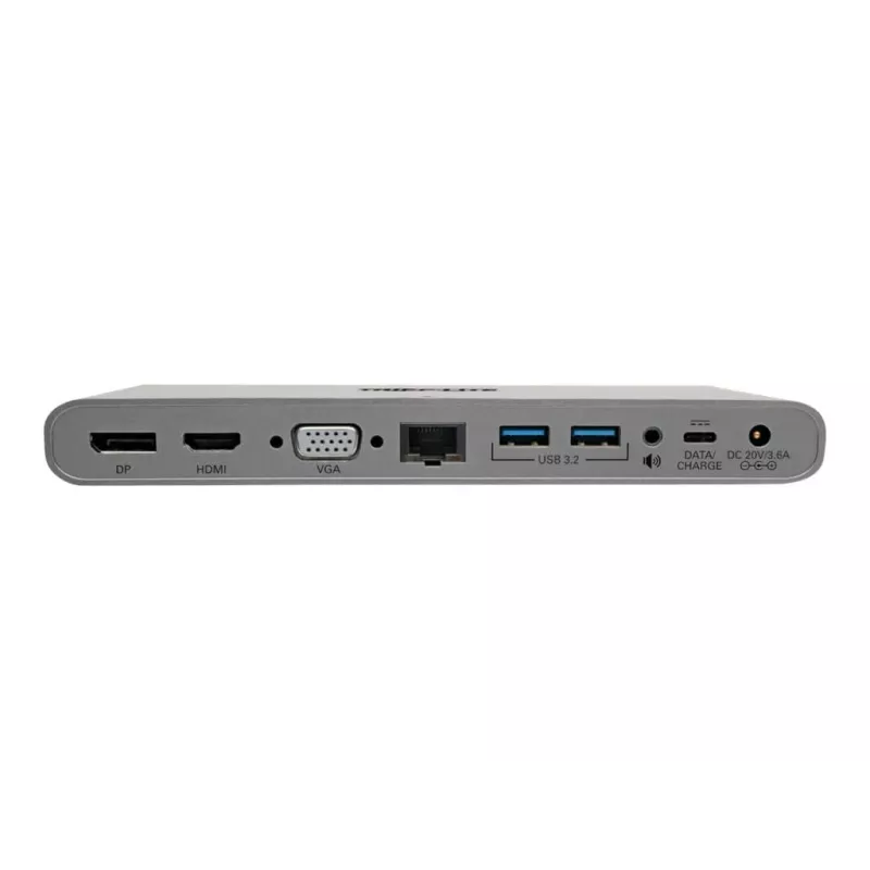 Eaton Tripp Lite USB-C Dock, Triple Display - 4K HDMI/DisplayPort, VGA, USB 3,2 Gen 1, USB-A/USB-C Hub, GbE, 100W PD Charging, International Power Cables - docking station - USB-C