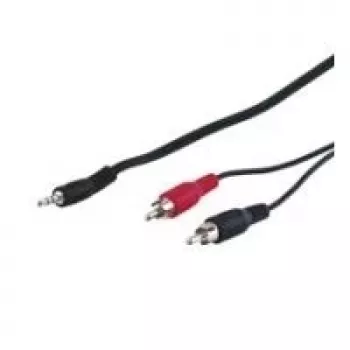 Wentronic Goobay 3,5mm-jack-/RCA-Adapter Cable, Black, 3 m - jack 3,5 mm-Plug (3-Pin, Stereo) > 2x RCA-Plug (Audio left/right) (50196)