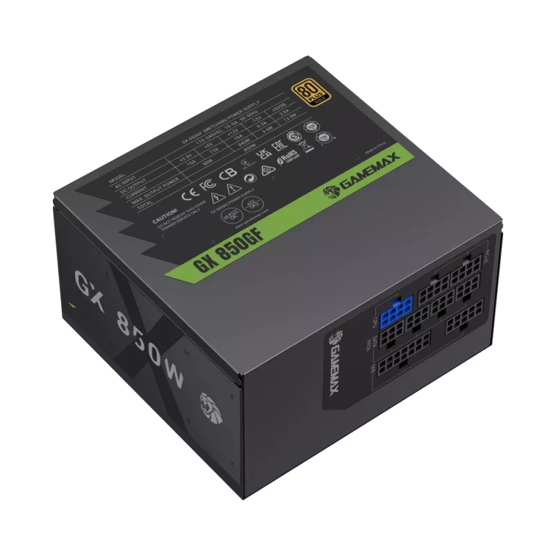 Gamemax Power Supply, 80 PLUS, Gold | GX 850GF | 850 W