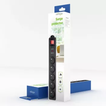 Gembird SPF5-C-10 Surge Protector Black 5 AC Outlet(s) 250 V 3 M
