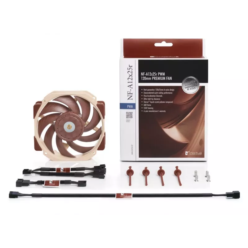 Fan Noctua NF-A12X25R PWM 12 cm Beige Brown 2000 RPM 102.1 m³/h