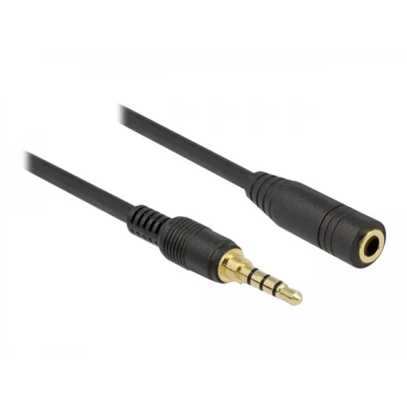 Audio Cable 3.5mm Male to Female DeLOCK 85635 5m Black
