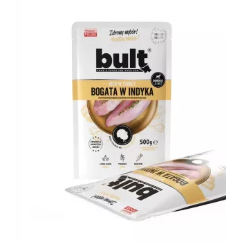 Wet dog food BULT Rich in turkey 500 g – complete canned wet food for adult dogs, 78% moisture, 11% protein, 6.5% fat