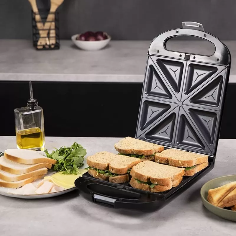 Cecotec Sandwich Maker | Rock'nToast Family 3in1 | 1500 W | Number of plates 3 | Black
