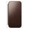 Nomad Modern Leather Folio mobile phone case Cover for iPhone 17 Pro Max — Brown, leather, 6.3 inch screen, 4 card pockets