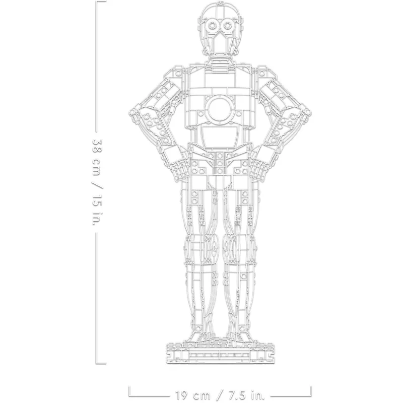 LEGO buildable figure Star Wars C-3PO model 75398 — 1,138 pieces, 380 mm display collectible