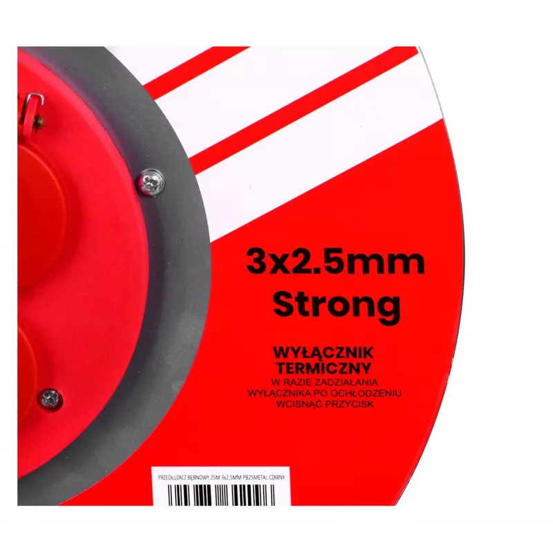 Extension cable VERTEX PB25METAL 3x2,5 mm Black