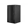 Lanberg WF01-6622-10B Wall-Mounted Rack Cabinet 19 inch 22U 600x600mm Black with Glass Door