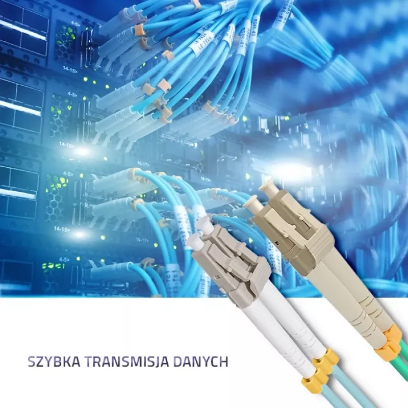 Qoltec - patch cable - LC/UPC Multimode (M) Pour LC/UPC Multimode (M) - 1 M - fibre optic - Duplex - 50 / 125 Microns - OM3 - halogen-free