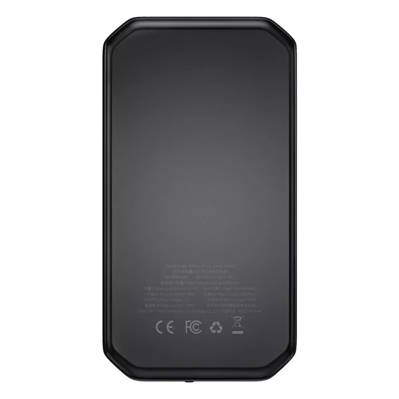 Baseus BS-CH001 - starting device, booster 10000 mAh 12V (1000 A / 500 A) + crocodile clips (black)