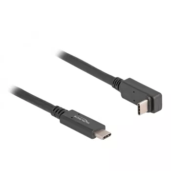 Delock - USB Cable - 24 pin USB-C (M) to 24 pin USB-C (M) angled - USB 3,2 Gen 2 - 3 A - 1,0m - USB Power Delivery (60W), Supports 4K 144 Hz (3840 x 2160), to 10 Gbps Date