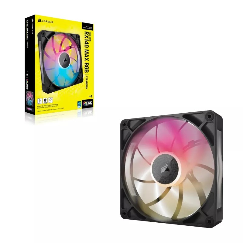 Fan Corsair iCUE LINK RX140 MAX RGB 14 cm Black 300-1600 RPM