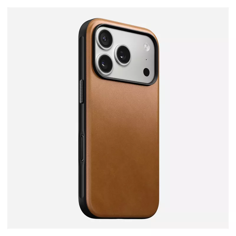 Mobile phone case Nomad Modern Leather Case cover for iPhone 17 Pro, 16 cm (6.3 inch), tan, leather & PC/TPU