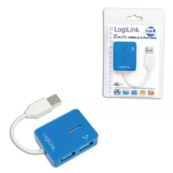 LogiLink USB 2.0 4-Port Hub - Blue - Windows 98SE/ME/200/XP/Vista/2003/7 (UA0136)