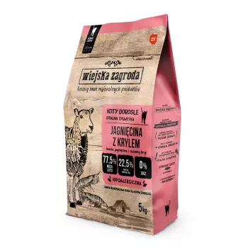 Dry cat food wiejskazagroda Rural Farm Lamb with Krill, adult, grain-free, 5 kg, 44% protein, 15% fat