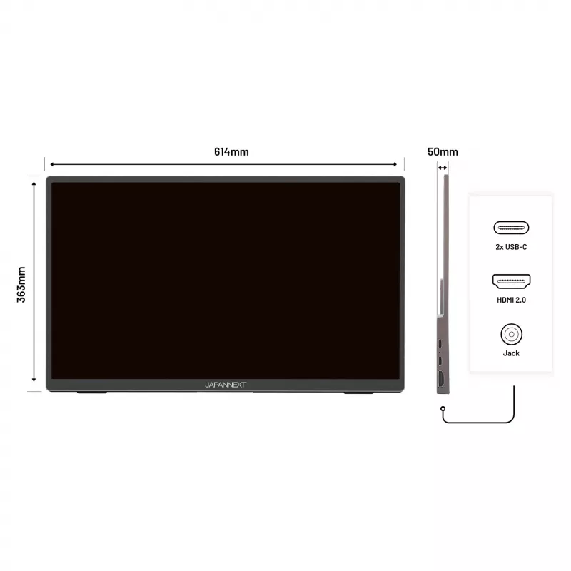 JAPANNEXT JN-MD-I156FHDR-T computer monitor 39.6 cm (15.6 inch) 1920 x 1080 pixels Full HD LED Touchscreen Grey