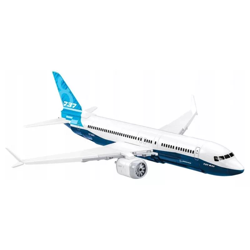 Building set Cobi Boeing 737-8 — 340 pieces, recommended age 7+, blue and white