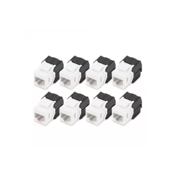 Digitus CAT 6 Keystone Jack unshielded 8 pieces Flat Black White RJ-45