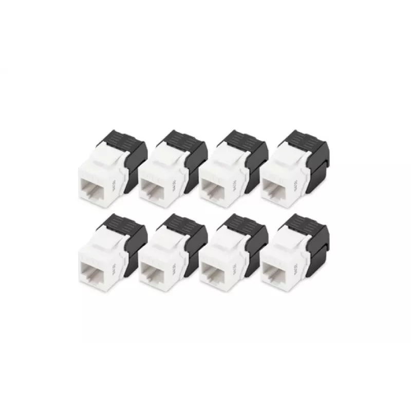 Digitus CAT 6 Keystone Jack unshielded 8 pieces Flat Black White RJ-45