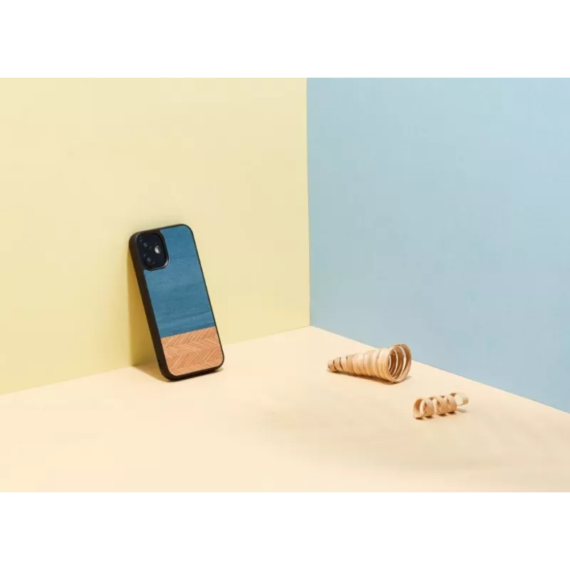 Phone case man and wood for iPhone 12 mini — denim black