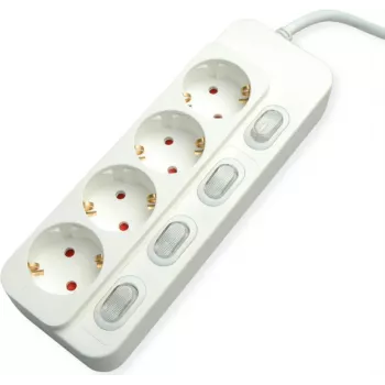 Power strip VALUE 19.99.0940 — 4 outlets with switch, 1.5 m cable