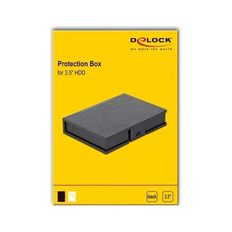 Protection Box Cover DeLOCK 18372 for 3.5 inch HDD Black