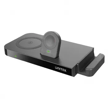 UNITEK MagMighty Combo 5 Headphones Smartphone Smartwatch Black USB Wireless Charging Fast Charging