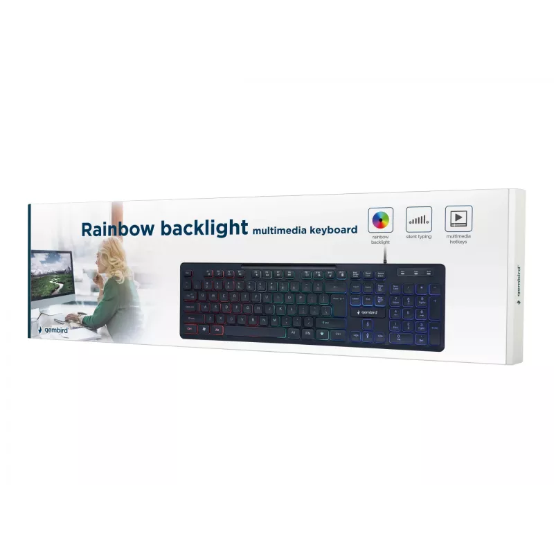 KEYBOARD MULTIMEDIA USB ENG/BLACK KB-UML-02 GEMBIRD