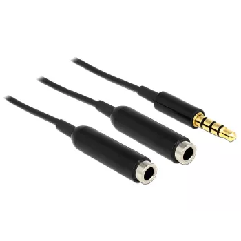 Audio Cable DeLOCK 65575 0.25m 3.5mm 2 x 3.5mm Black