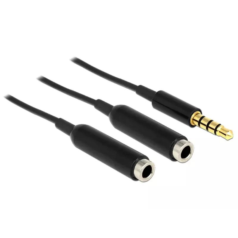 Audio Cable DeLOCK 65575 0.25m 3.5mm 2 x 3.5mm Black