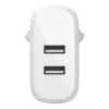 Belkin BOOST CHARGE - Power Supply - 24 Watt - QC 3.0 - 2 Output Ports (USB) - White (WCB002VFWH)
