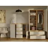 CHEST OF DRAWERS WITH 2 DOORS AND 4 DRAWERS, ARTISAN OAK/CASHMERE COLOUR